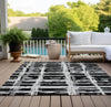 Piper Looms Chantille Stripes ACN745 Black Machine Washable Area Rug Outdoor Lifestyle Image Feature