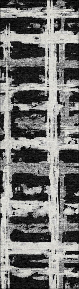 Piper Looms Chantille Stripes ACN745 Black Machine Washable Area Rug Runner Main Image