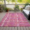 Piper Looms Chantille Stripes ACN745 Blush Machine Washable Area Rug Outdoor Lifestyle Image Feature