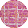 Piper Looms Chantille Stripes ACN745 Blush Machine Washable Area Rug Round Main Image