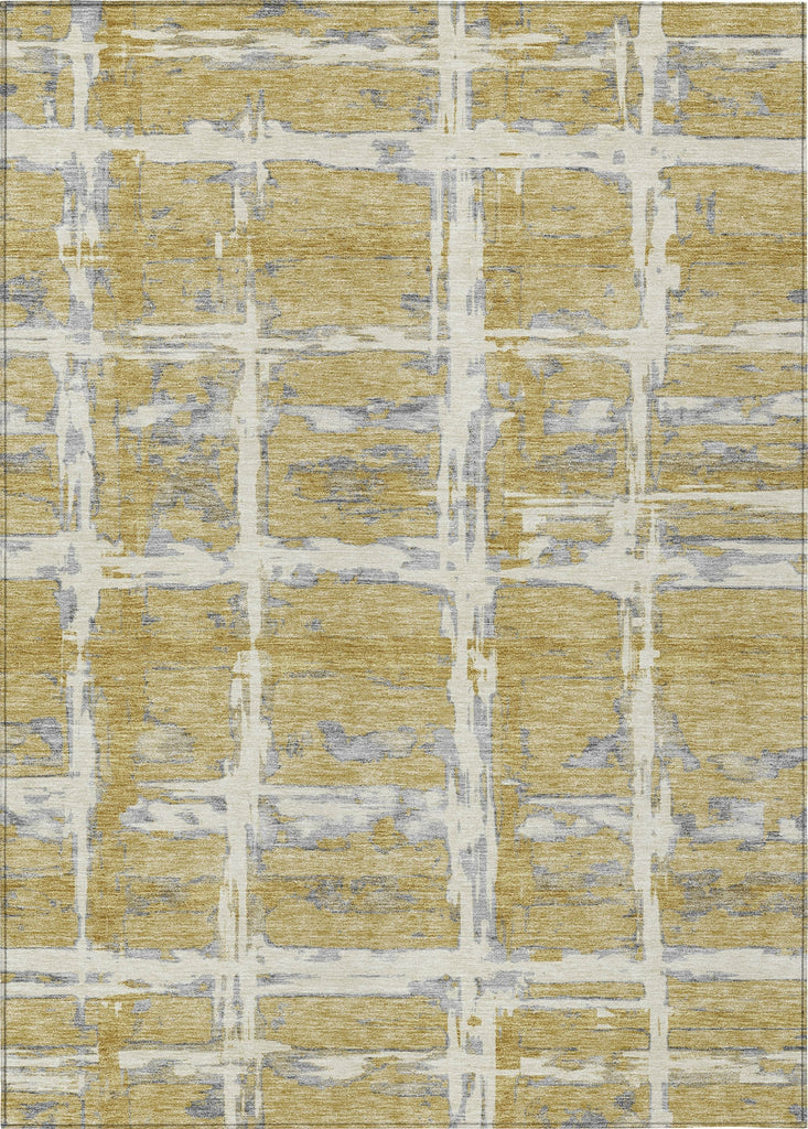 Piper Looms Chantille Stripes ACN745 Gold Machine Washable Area Rug main image