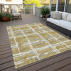 Piper Looms Chantille Stripes ACN745 Gold Machine Washable Area Rug Outdoor Lifestyle Image Feature