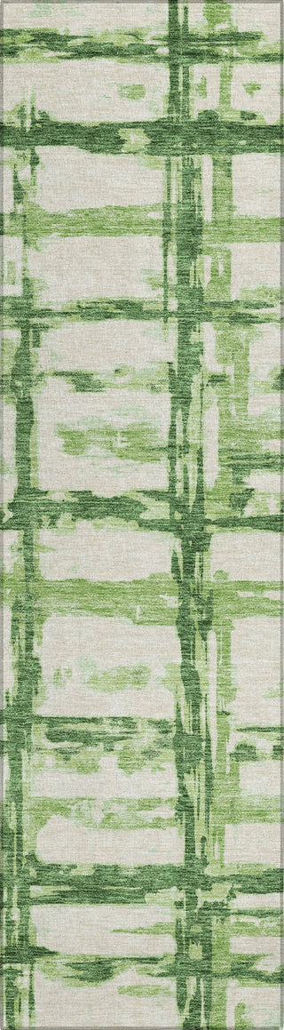 Piper Looms Chantille Stripes ACN745 Green Machine Washable Area Rug Runner Main Image