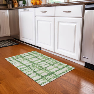 Piper Looms Chantille Stripes ACN745 Green Machine Washable Area Rug Scatter Lifestyle Image Feature