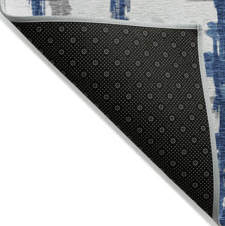 Piper Looms Chantille Stripes ACN745 Navy Machine Washable Area Rug Backing Image