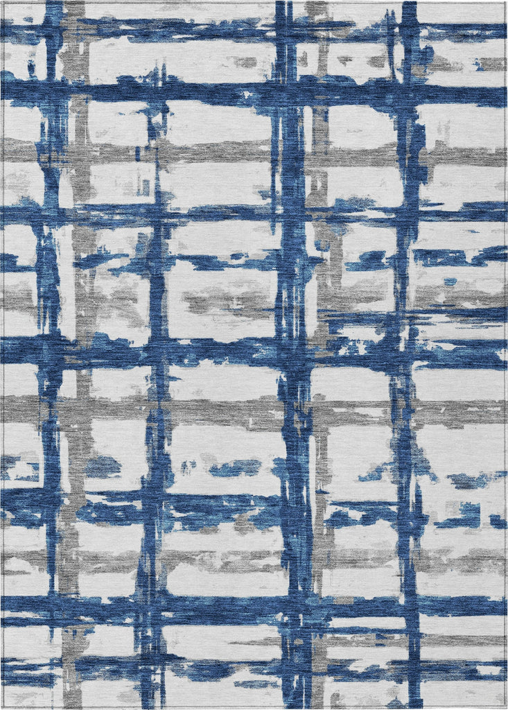 Piper Looms Chantille Stripes ACN745 Navy Machine Washable Area Rug main image