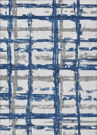 Piper Looms Chantille Stripes ACN745 Navy Machine Washable Area Rug main image