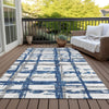 Piper Looms Chantille Stripes ACN745 Navy Machine Washable Area Rug Outdoor Lifestyle Image Feature