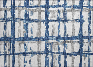 Piper Looms Chantille Stripes ACN745 Navy Machine Washable Area Rug Scatter Main Image