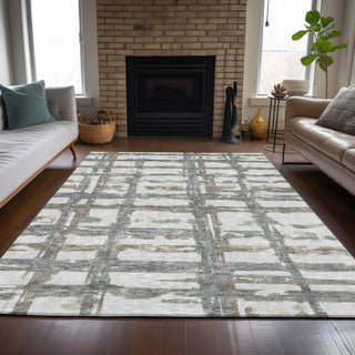Piper Looms Chantille Stripes ACN745 Silver Machine Washable Area Rug Lifestyle Image Feature
