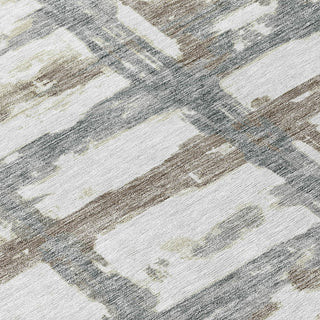 Piper Looms Chantille Stripes ACN745 Silver Machine Washable Area Rug Swatch Image