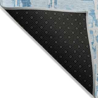 Piper Looms Chantille Stripes ACN745 Sky Machine Washable Area Rug Backing Image