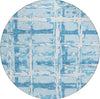 Piper Looms Chantille Stripes ACN745 Sky Machine Washable Area Rug Round Main Image