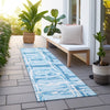 Piper Looms Chantille Stripes ACN745 Sky Machine Washable Area Rug Runner Outdoor Lifestyle Image Feature