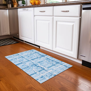 Piper Looms Chantille Stripes ACN745 Sky Machine Washable Area Rug Scatter Lifestyle Image Feature