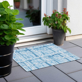 Piper Looms Chantille Stripes ACN745 Sky Machine Washable Area Rug Scatter Outdoor Lifestyle Image Feature