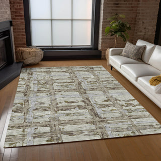 Piper Looms Chantille Stripes ACN745 Taupe Machine Washable Area Rug Lifestyle Image Feature