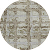 Piper Looms Chantille Stripes ACN745 Taupe Machine Washable Area Rug Round Main Image