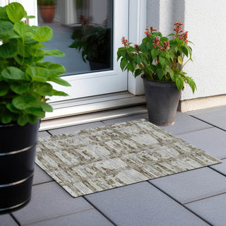 Piper Looms Chantille Stripes ACN745 Taupe Machine Washable Area Rug Scatter Outdoor Lifestyle Image Feature