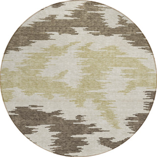 Piper Looms Chantille Abstract ACN746 Chocolate Machine Washable Area Rug Round Main Image