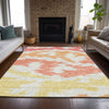 Piper Looms Chantille Abstract ACN746 Coral Machine Washable Area Rug Lifestyle Image Feature