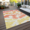 Piper Looms Chantille Abstract ACN746 Coral Machine Washable Area Rug Outdoor Lifestyle Image Feature