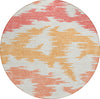 Piper Looms Chantille Abstract ACN746 Coral Machine Washable Area Rug Round Main Image