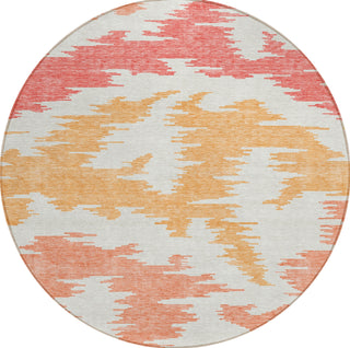 Piper Looms Chantille Abstract ACN746 Coral Machine Washable Area Rug Round Main Image