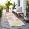 Piper Looms Chantille Abstract ACN746 Coral Machine Washable Area Rug Runner Outdoor Lifestyle Image Feature