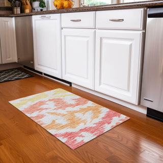 Piper Looms Chantille Abstract ACN746 Coral Machine Washable Area Rug Scatter Lifestyle Image Feature