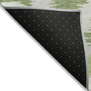 Piper Looms Chantille Abstract ACN746 Green Machine Washable Area Rug Backing Image
