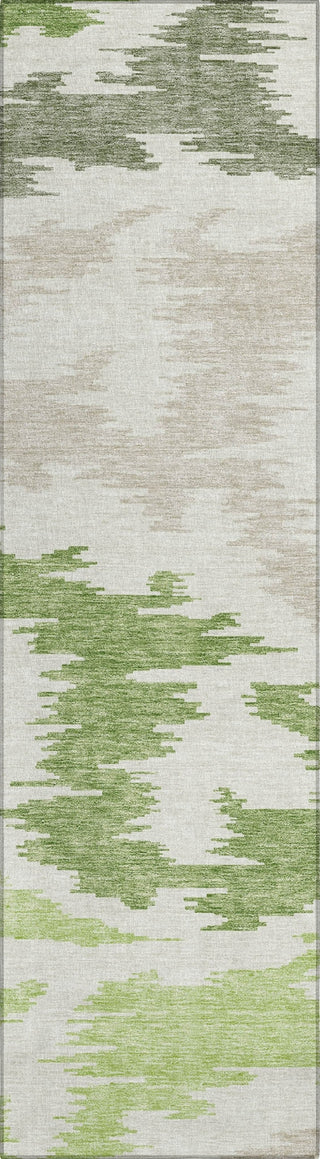 Piper Looms Chantille Abstract ACN746 Green Machine Washable Area Rug Runner Main Image