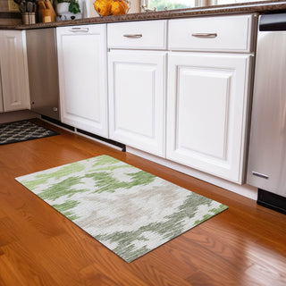 Piper Looms Chantille Abstract ACN746 Green Machine Washable Area Rug Scatter Lifestyle Image Feature