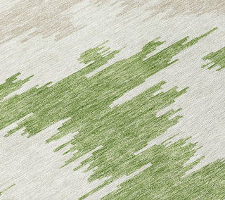 Piper Looms Chantille Abstract ACN746 Green Machine Washable Area Rug Swatch Image