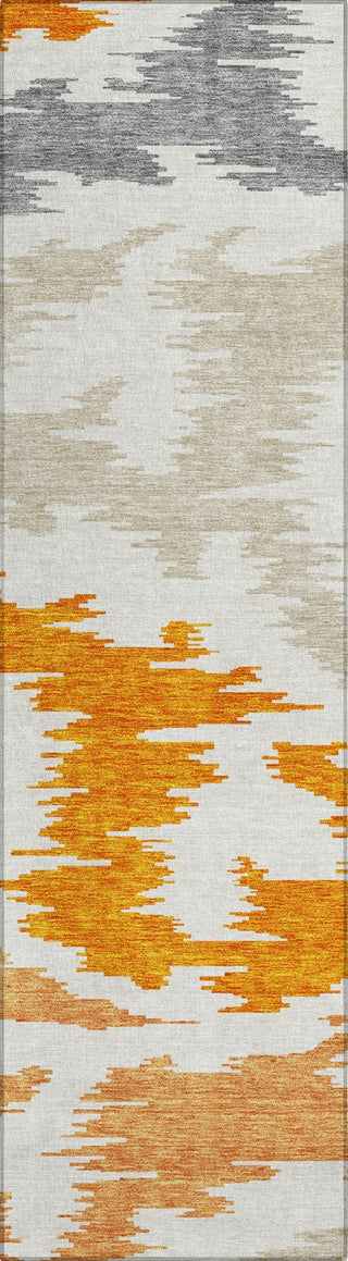 Piper Looms Chantille Abstract ACN746 Orange Machine Washable Area Rug Runner Main Image