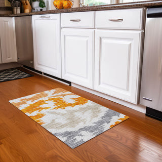 Piper Looms Chantille Abstract ACN746 Orange Machine Washable Area Rug Scatter Lifestyle Image Feature