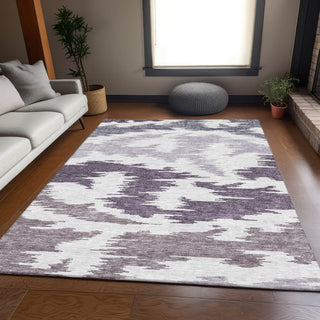 Piper Looms Chantille Abstract ACN746 Purple Machine Washable Area Rug Lifestyle Image Feature