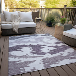 Piper Looms Chantille Abstract ACN746 Purple Machine Washable Area Rug Outdoor Lifestyle Image Feature