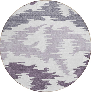 Piper Looms Chantille Abstract ACN746 Purple Machine Washable Area Rug Round Main Image