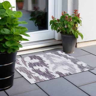 Piper Looms Chantille Abstract ACN746 Purple Machine Washable Area Rug Scatter Outdoor Lifestyle Image Feature