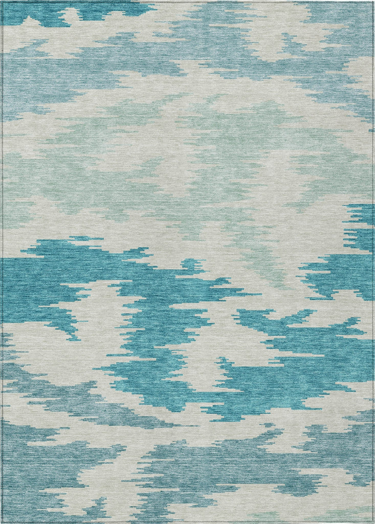 Piper Looms Chantille Abstract ACN746 Teal Machine Washable Area Rug main image