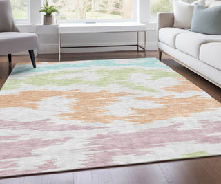 Piper Looms Chantille Abstract ACN746 White Machine Washable Area Rug Lifestyle Image Feature