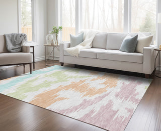 Piper Looms Chantille Abstract ACN746 White Machine Washable Area Rug Lifestyle Image Feature