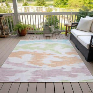 Piper Looms Chantille Abstract ACN746 White Machine Washable Area Rug Outdoor Lifestyle Image Feature