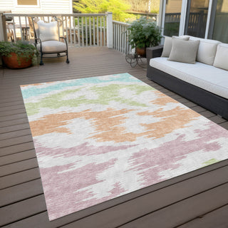 Piper Looms Chantille Abstract ACN746 White Machine Washable Area Rug Outdoor Lifestyle Image Feature