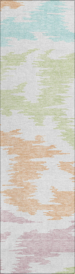 Piper Looms Chantille Abstract ACN746 White Machine Washable Area Rug Runner Main Image