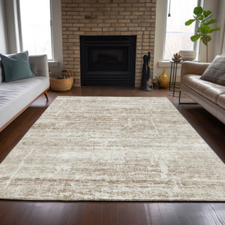 Piper Looms Chantille Modern ACN747 Beige Machine Washable Area Rug Lifestyle Image Feature