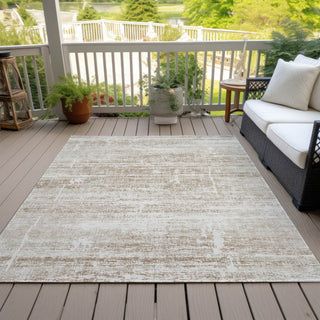 Piper Looms Chantille Modern ACN747 Beige Machine Washable Area Rug Outdoor Lifestyle Image Feature