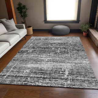 Piper Looms Chantille Modern ACN747 Black Machine Washable Area Rug Lifestyle Image Feature