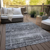 Piper Looms Chantille Modern ACN747 Black Machine Washable Area Rug Outdoor Lifestyle Image Feature